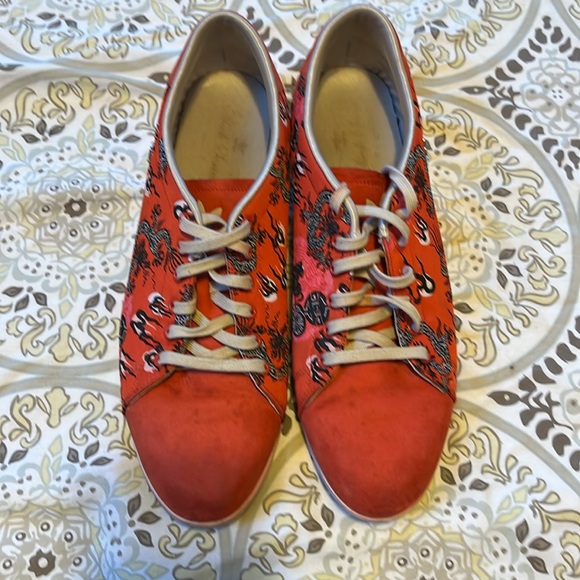 Dragon, red, suede & fabric Adidas. 
Label reads size9.5, but they fit like a 9. - Picture 2 of 3